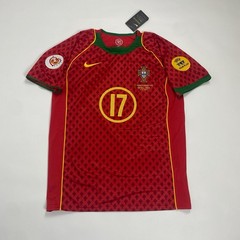 2004 Portugal Home Retro Jersey Ronaldo #17 Short Sleeve Vintage Retro Iconic