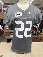UFL Under Armour Football DC Defenders Gray Jersey Number 22 Medium