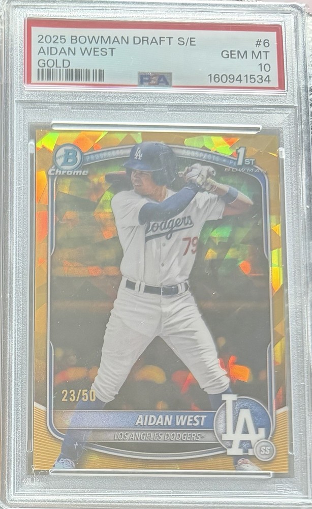 2025 Bowman Chrome Draft Sapphire Edition – Aidan West #BDC-6 Gold /50 (RC)