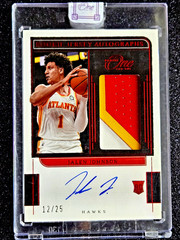 2021-22 Jalen Johnson Panini One and One Prime Rookie Jersey Autographs Red /25