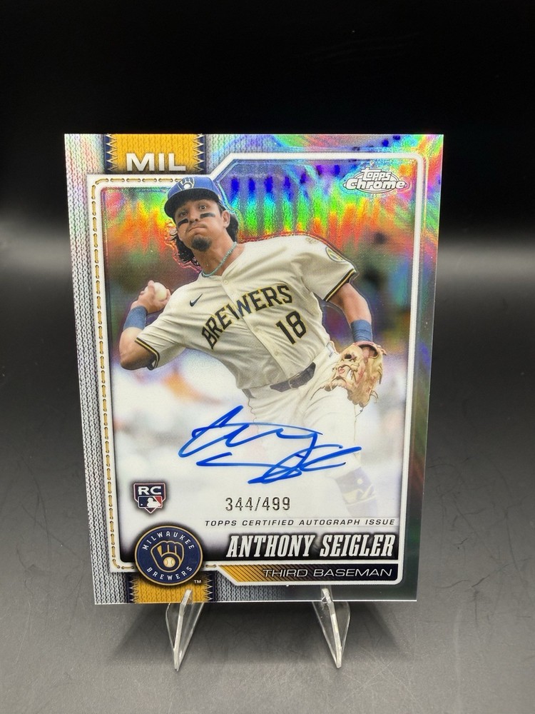 2026 Topps Chrome – Anthony Seigler RC Refractor Auto /499 #RA-AS Brewers