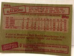 Royals Steve Balboni #486 MLB Vintage Baseball Card Ships Free