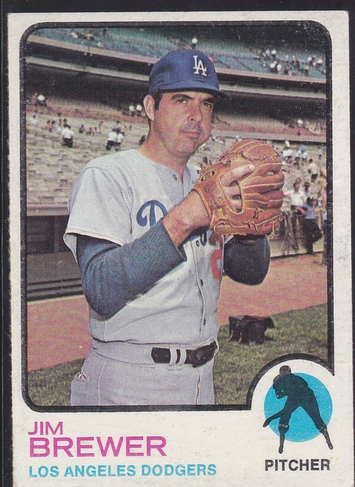 1973 TOPPS BASEBALL JIM BREWER #126 DODGERS EX/EX+ *55700
