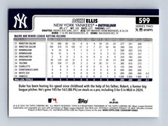 #599 2025 Topps BASE [ Duke Ellis RC Yankees