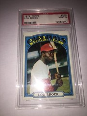 1972 Topps Baseball #200 Lou Brock PSA 9 MINT, Low Starting Price