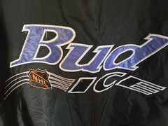 Vintage Bud Ice NHL Pro Player Reversible Jacket 90s Navy Black XXL *Read*