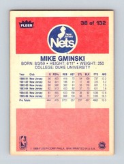 1986-87 Fleer #38 Mike Gminski New Jersey Nets