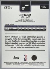 2025-26 Topps Chrome Update Ace Bailey Red White and Blue Refractor #155 RC Jazz