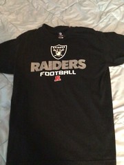 Las Vegas Raiders T Shirt Mens M Black/Dark Gray NFL Team Apparel Shield Logo