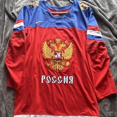 Nike Team Russia Hockey Jersey IIHF Patch Size XL Red Blue White
