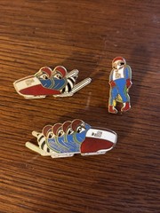 Lot 3 1980 Lake Placid Winter Olympics Pins Luge Bobsled 2 Man 4 Man Raccoon