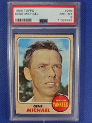 1968 Topps Baseball- #299 Gene Michael PSA 8, Set Break, Combined Shipping