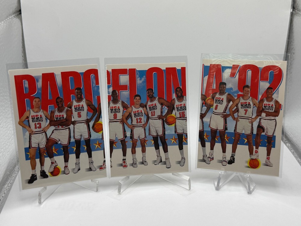 1991-92 Skybox Dream Team Barcelona USA 3 Card Set #544 #545 #546 Michael Jordan