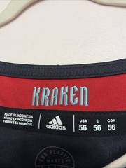 Mens Adidas NHL Seattle Kraken Black Stitched Home Hockey Jersey – Size 56