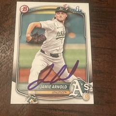Jamie Arnold 1st Bowman RC 2025 Bowman Draft L #BD-30 Athletics AUTO SIGNED IP