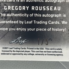 2021 Leaf Metal Draft – Greg Rousseau #BA-GR1 Green Prismatic Wave /5 Auto BILLS
