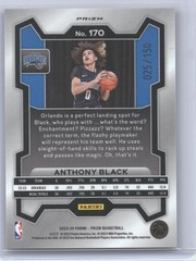 2023 Panini Prizm Anthony Black #170 Fast Break Blue RC 025/150
