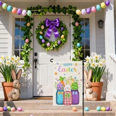 Hahafelt 3 Pack 12&Prime; x 18&Prime; Easter Garden Flag 12 x 18 inches, multicolor
