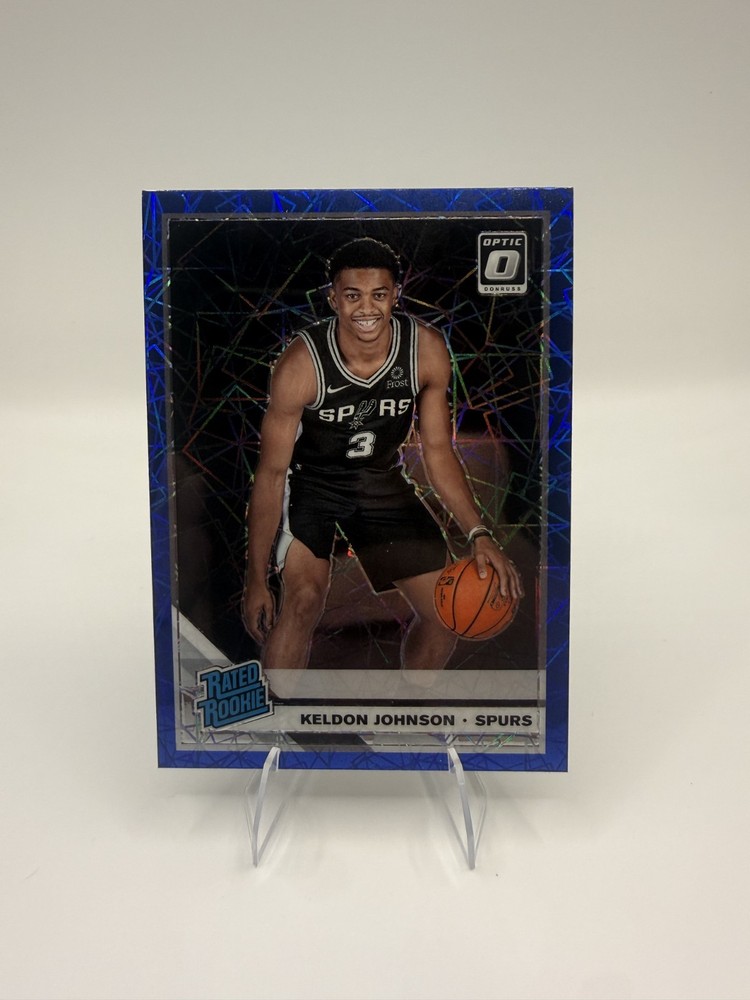 2019-2020 Panini Optic Donruss Blue Velocity Keldon Johnson Rated Rookie #186