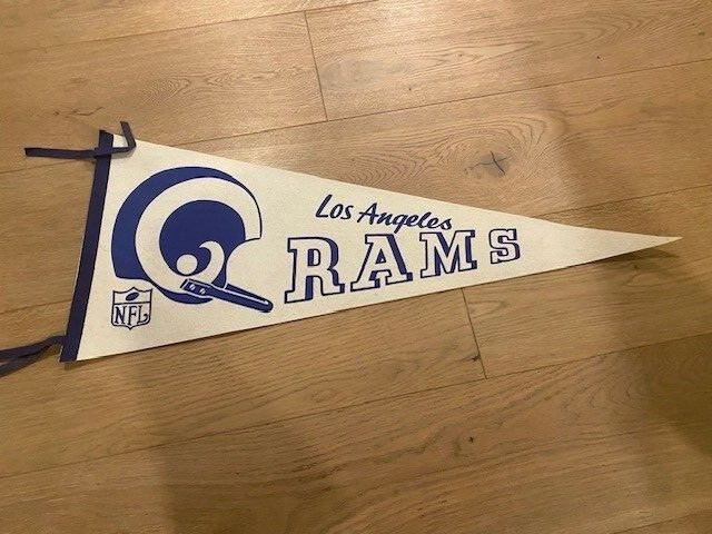 Vintage LOS ANGELES RAMS Pennant &rsquo;60s NFL Felt Single Bar RARE 12&Prime; x 30&Prime;