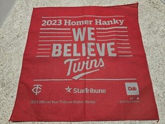 Minnesota Twins MLB 2023 We Believe Homer Hanky Star Tribune