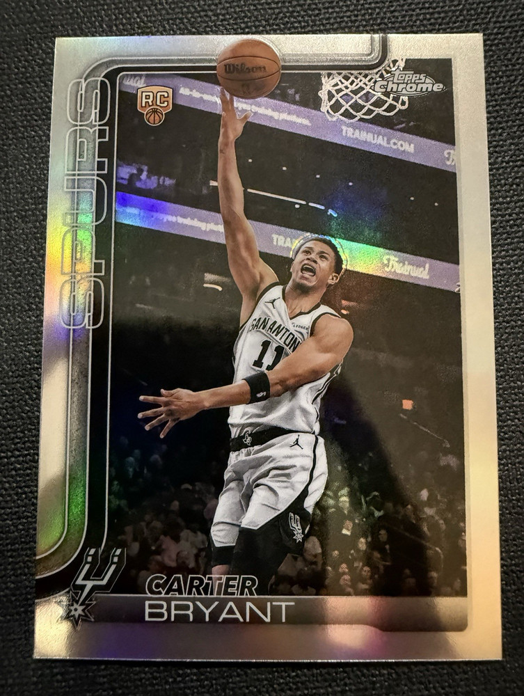 2025-26 Topps Chrome Update Carter Bryant RC Silver Refractor #164 Spurs Rookie