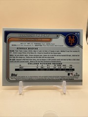 2024 Bowman Draft Sapphire Brandon Sproat Yellow BDC-90 1/75 Mets Brewer Bookend