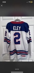 Nike Team USA Hockey Eley #2 IIHF Jersey Adult Small White Stitched NHL Red Blue