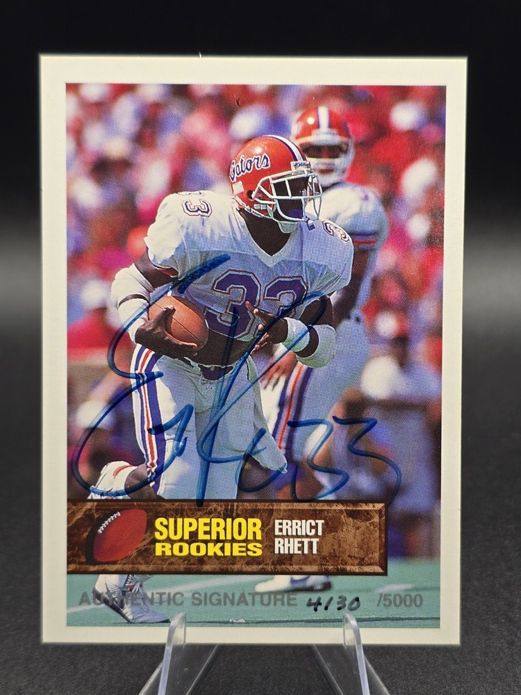1994 Superior Rookies – Errict Rhett #33 Autographs /5000 (AU-RC) Florida Gators