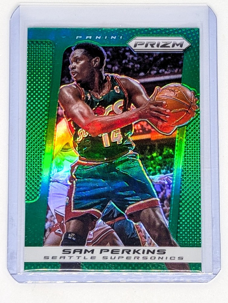 2013-14 Panini Prizm Green Prizm #228 Sam Perkins Seattle Supersonics