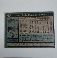 Card Lot Set 1980 Topps Dale Murphy Braves # 274 1983 #760 1979 #39 1984 #150