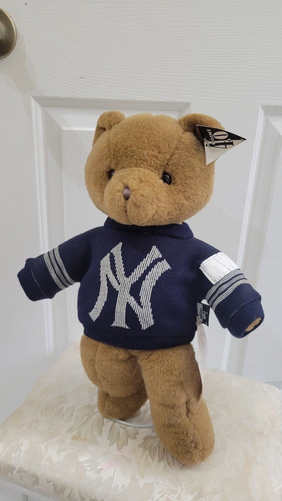 New York Yankees Bear Wearing Sweater Point 40 Plush Stuffed Toy 16in With Stand