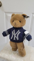 New York Yankees Bear Wearing Sweater Point 40 Plush Stuffed Toy 16in With Stand