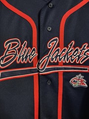 Blue Jackets Columbus Hockey Navy and Red Baseball Jersey Men’s/Unisex Size L