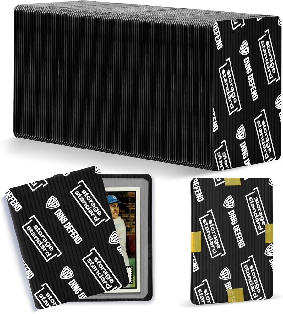 Ding Defend 110-Pack Trading Card Protector Shipping – 3.5 x 4.5 Inch Black Hobb