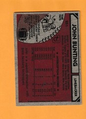 John Bunting Philadelphia Eagles AUTO Signed 1980 Topps North Carolina Tar Heels