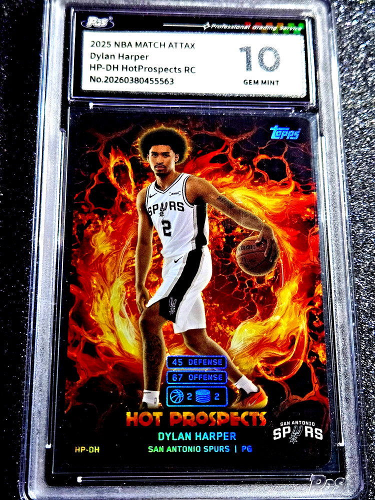 2025 Topps Match Attax Dylan Harper RC Rookie Holofoil MINT #HP-DH GEM 10 🔥🔥