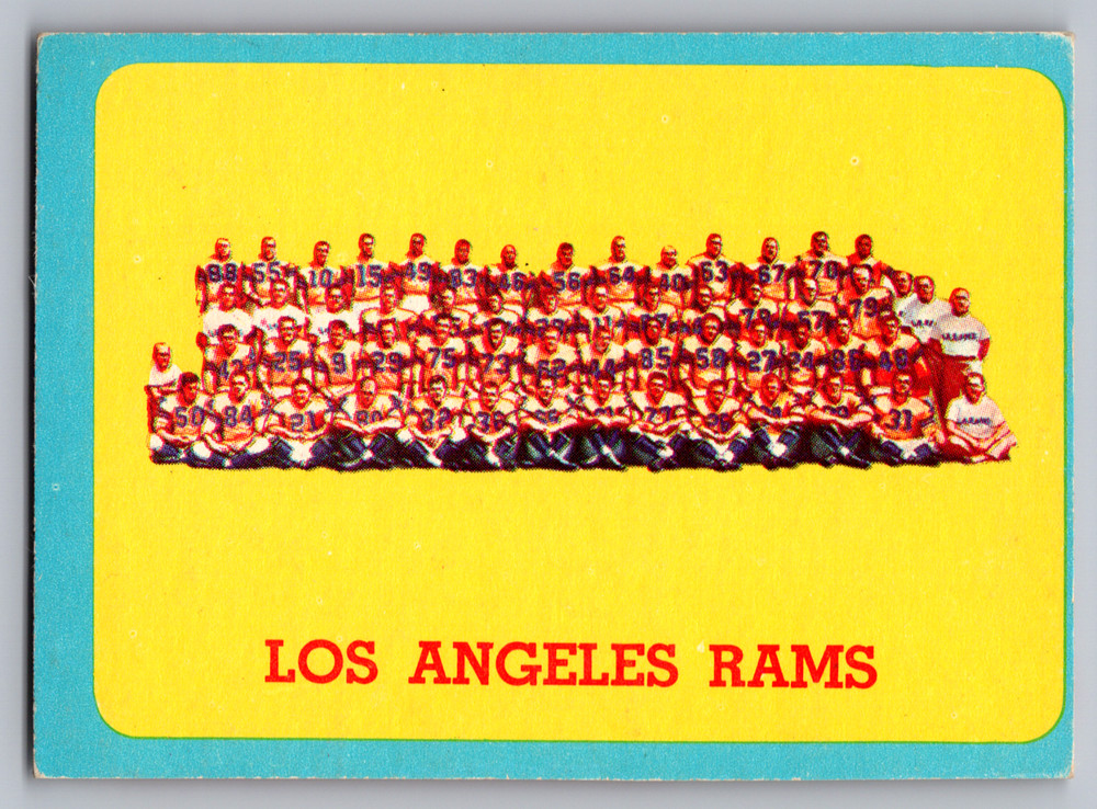 1963 TOPPS #48 LOS ANGELES RAMS TEAM CARD W/DEACON JONES & MERLIN OLSEN