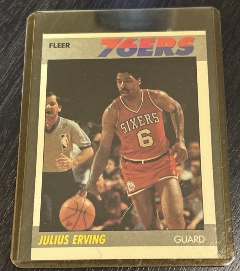 Fleer 1987-88 Julius Erving #35 Philadelphia 76ers Basketball NBA Card