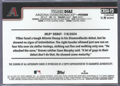 YILBER DIAZ 2025 Topps Chrome AUTO Tigers AUTOGRAPH #/299 Purple REFRACTOR RC