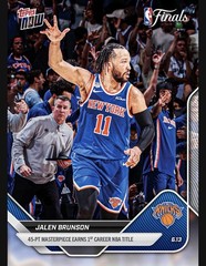 2026 Jalen Brunson NBA Topps NOW® Card 340 NBA FINALS MVP CHAMPIONS PRESALE GAME