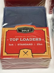Liquidation Lot of 200 Cardboard Gold 3&Prime;x4&Prime; Standard Toploader – Clear 25 ct x 8