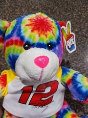 Ryan Blaney Penske Racing #12 Peach Pals 9&Prime; Teddy Bear Tie-Dye Plush New NASCAR
