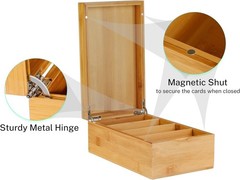 Bamboo Index Card Holder with A-Z Dividers
