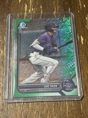 2022 Bowman Chrome Green Shimmer Refractor /99 Zac Veen #BCP-13 Rockies Topps RC