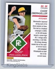 2025 Panini Prospect Edition #98 Cade Obermueller Holo Ticket – Green Ice #/149