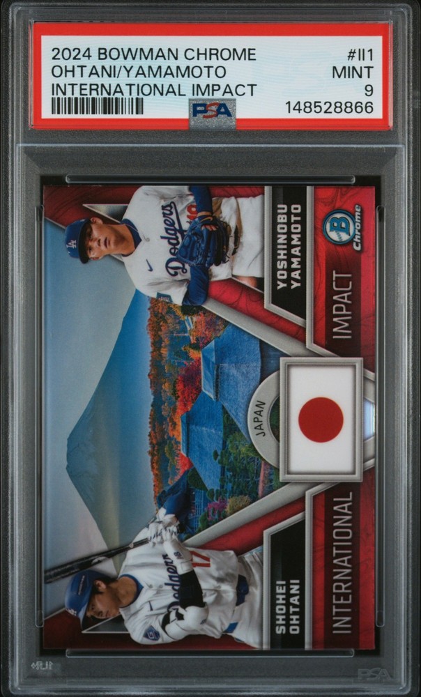 2024 BOWMAN CHROME INTERNATIONAL IMPACT SHOHEI OHTANI/YOSHINOBU YAMAMOTO PSA 9