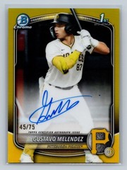 Gustavo Melendez 2025 Bowman Chrome 1st Yellow Refractor Auto /75 #CPA-GM