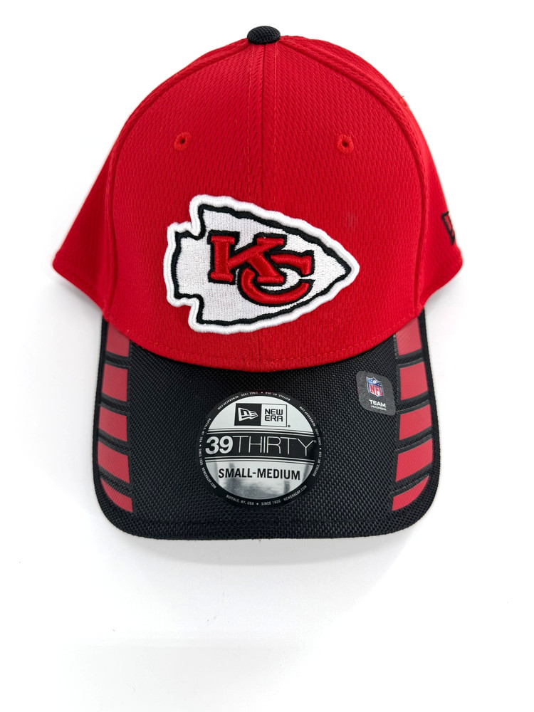 Kansas City Chiefs New Era Cap Red 39Thirty SZ S/M Stretch Fit Hat Black NWT