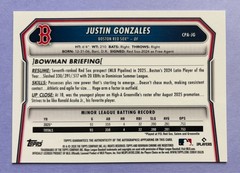 2026 1st Bowman Chrome Justin Gonzales On-Card Auto #CPA-JG – BOS Top Prospect